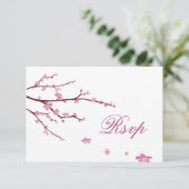 Cherry Blossom RSVP Karten für Hochzeiten (Stehend Vorderseite)