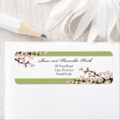 Cherry Blossom Rücksendeadresse Label - Seite Grün (Insitu)