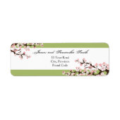 Cherry Blossom Rücksendeadresse Label - Seite Grün (Vorne)