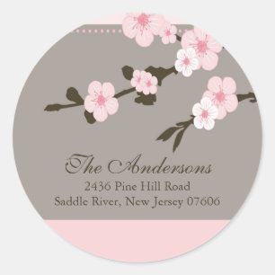 Cherry Blossom Rücksendeadresse Wedding Sticker