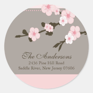 Cherry Blossom Rücksendeadresse Wedding Sticker