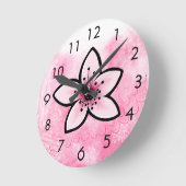 Cherry Blossom Runde Wanduhr (Winkel)