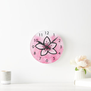 Cherry Blossom Runde Wanduhr