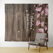 Cherry Blossom Rustikales Brautparty Backdropps Wandteppich (Beispiel (Horizontal))