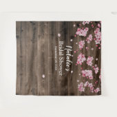 Cherry Blossom Rustikales Brautparty Backdropps Wandteppich (Vorderseite (Horizontal))
