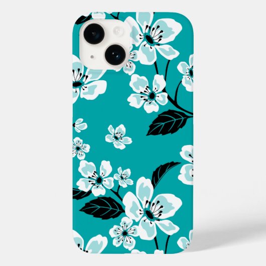 CHERRY BLOSSOM - SAKURA (AQUAMARIN) Case-Mate iPhone HÜLLE (Rückseite)