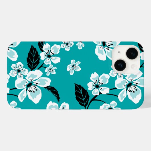 CHERRY BLOSSOM - SAKURA (AQUAMARIN) Case-Mate iPhone HÜLLE (Rückseite (Horizontal))