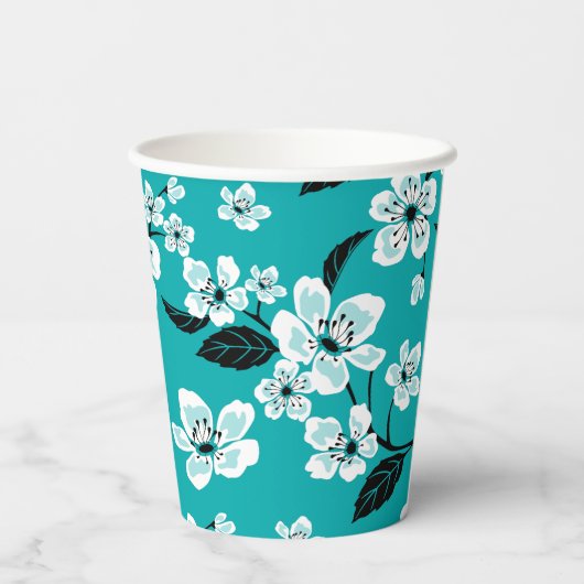 CHERRY BLOSSOM - SAKURA (AQUAMARIN) PAPPBECHER (Rückseite)