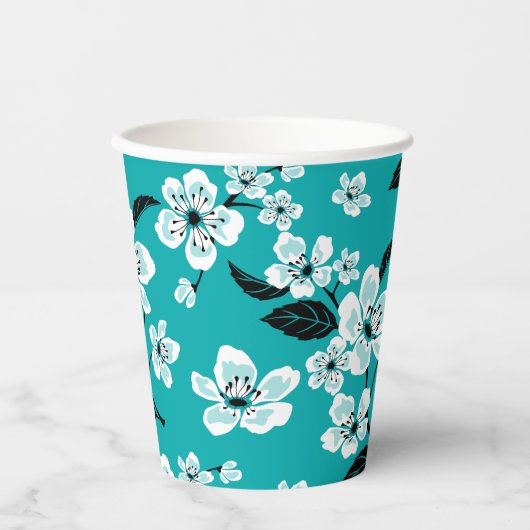 CHERRY BLOSSOM - SAKURA (AQUAMARIN) PAPPBECHER (Vorderseite)
