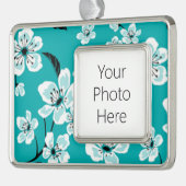 CHERRY BLOSSOM - SAKURA (AQUAMARIN) Rahmen-Ornament SILBER (Links)