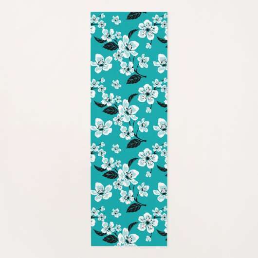 CHERRY BLOSSOM - SAKURA (AQUAMARIN) YOGAMATTE (Vorderseite)