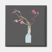 Cherry Blossom Sakura Aquarellkunst Magnet (Vorne)