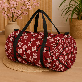 Cherry blossom  sakura blossoming  flowers elegant duffle bag