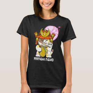 Cherry Blossom Sakura Blume Japanisch Lucky Cat Ma T-Shirt