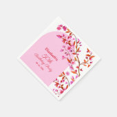 Cherry Blossom Sakura Blume Pink Weißer Geburtstag Serviette (Ecke)