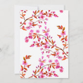 Cherry Blossom Sakura Blume Schwarz-weiß Geburtsta Einladung (Rückseite)