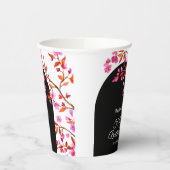 Cherry Blossom Sakura Blume Schwarz-weiß Geburtsta Pappbecher (Links)
