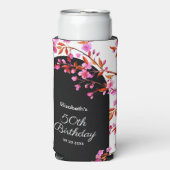 Cherry Blossom Sakura Blume Schwarz-weiß Geburtsta Selters Dosenkühler (Seltzer Vorderseite)