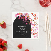 Cherry Blossom Sakura Blume Schwarz-weiß Geburtsta Serviette (Beispiel)