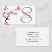 Cherry Blossom, Sakura, Floristina, Blume Shop Visitenkarte (Vorne/Hinten)