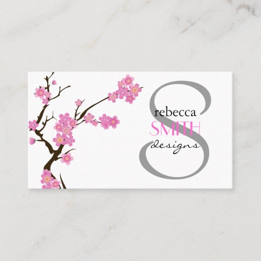 Cherry Blossom, Sakura, Floristina, Blume Shop Visitenkarte (Vorderseite)