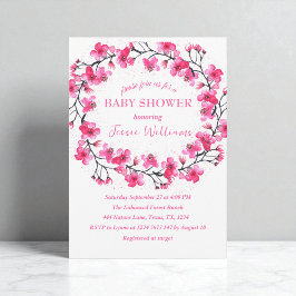 Cherry Blossom Sakura Flowers Baby shower Einladung