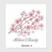 Cherry Blossom Sakura Gradient Pink Beauty Aufkleber (Blatt)