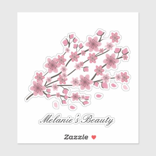 Cherry Blossom Sakura Gradient Pink Beauty Aufkleber (Blatt)