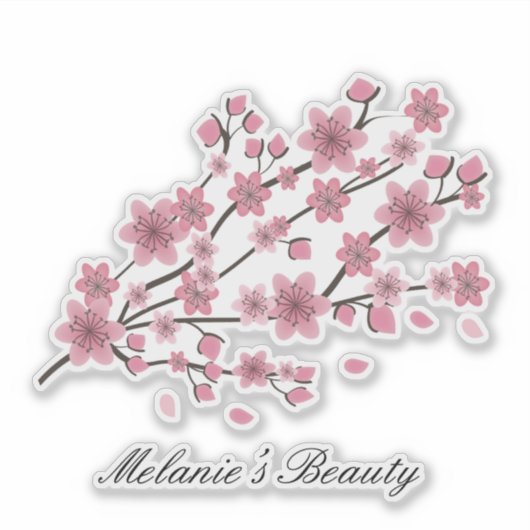 Cherry Blossom Sakura Gradient Pink Beauty Aufkleber (Vorderseite)