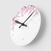 Cherry Blossom Sakura Japanese Art Tote  Runde Wanduhr (Winkel)