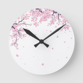 Cherry Blossom Sakura Japanese Art Tote  Runde Wanduhr