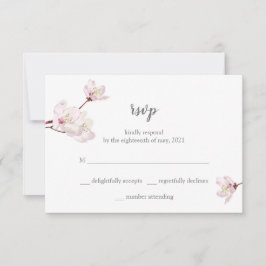Cherry Blossom Sakura japanische Hochzeit RSVP Karte