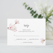 Cherry Blossom Sakura japanische Hochzeit RSVP Karte (Stehend Vorderseite)