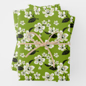 CHERRY BLOSSOM - SAKURA (MATCHA GRÜNE) GESCHENKPAPIER SET (Beispiel)