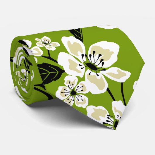 CHERRY BLOSSOM - SAKURA (MATCHA GRÜNE) KRAWATTE (Gerollt)