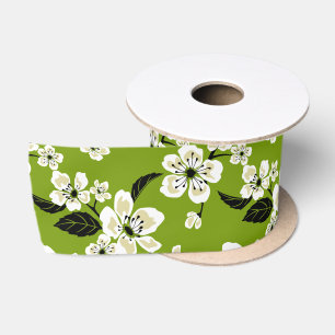 CHERRY BLOSSOM - SAKURA (MATCHA GRÜNE) SATINBAND