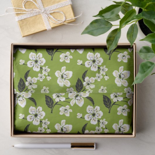 CHERRY BLOSSOM - SAKURA (MATCHA GRÜNE) SEIDENPAPIER (Geschenk)