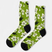 CHERRY BLOSSOM - SAKURA (MATCHA GRÜNE) SOCKEN (Linkes Detail)