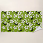 CHERRY BLOSSOM - SAKURA (MATCHA GRÜNE) STRANDTUCH (Vorderseite)