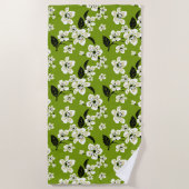 CHERRY BLOSSOM - SAKURA (MATCHA GRÜNE) STRANDTUCH (Vorderseite)