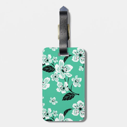 CHERRY BLOSSOM - SAKURA (MINT) GEPÄCKANHÄNGER (Rückseite vertikal)