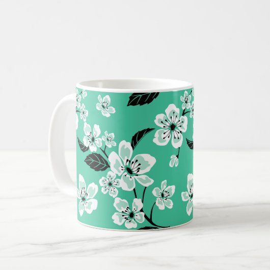 CHERRY BLOSSOM - SAKURA (MINT) KAFFEETASSE (Vorderseite Links)