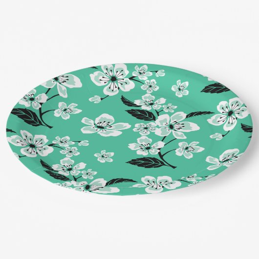 CHERRY BLOSSOM - SAKURA (MINT) PAPPTELLER (Schrägansicht)