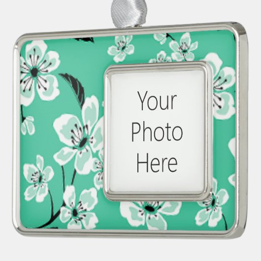CHERRY BLOSSOM - SAKURA (MINT) Rahmen-Ornament SILBER (Links)