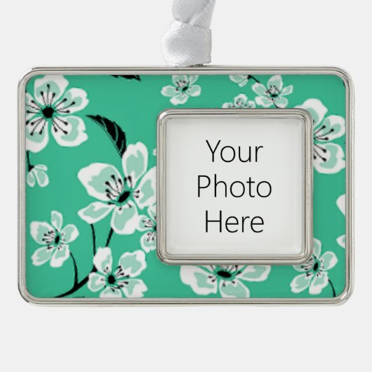 CHERRY BLOSSOM - SAKURA (MINT) Rahmen-Ornament SILBER (Vorderseite)