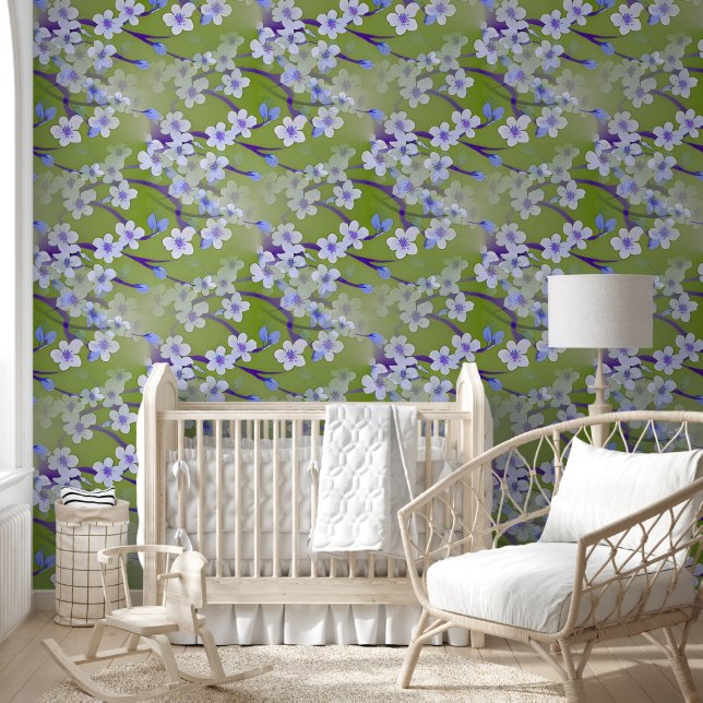 Cherry Blossom - Sakura - nahtloses Muster 2 Tapete (Kinder)