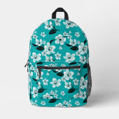 CHERRY BLOSSOM - SAKURA PATTER IN AQUAMARIN BEDRUCKTER RUCKSACK (Vorderseite)