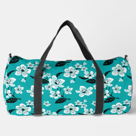 CHERRY BLOSSOM - SAKURA PATTER IN AQUAMARIN DUFFLE BAG