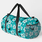 CHERRY BLOSSOM - SAKURA PATTER IN AQUAMARIN DUFFLE BAG (Rechte Ecke)