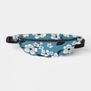 CHERRY BLOSSOM - SAKURA PATTER IN RAUCHBLAU BAUCHTASCHE